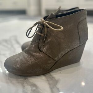 Toms Brown Wedge Ankle Boots